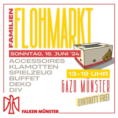 Großer Flohmarkt auf dem @gazometer_ms Gelände! 📦 

Bunter Sommerflohmarkt für Klamotten, Accessoires, Deko, Kram, DiY…...